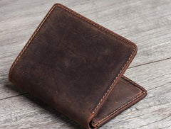 Cool Leather Men Slim Small Wallet Bifold Vintage Small Wallet for Men - imessengerbags