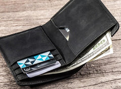 Cool Leather Men Slim Small Wallet Bifold Vintage Small Wallet for Men - imessengerbags