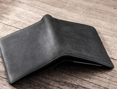 Cool Leather Men Slim Small Wallet Bifold Vintage Small Wallet for Men - imessengerbags
