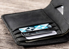 Cool Leather Men Slim Small Wallet Bifold Vintage Small Wallet for Men - imessengerbags