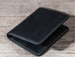 Cool Leather Men Slim Small Wallet Bifold Vintage Small Wallet for Men - imessengerbags
