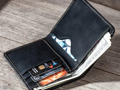 Cool Leather Men Slim Small Wallet Bifold Vintage Small Wallet for Men - imessengerbags