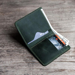 Cool Leather Men Slim Small Wallet Bifold Vintage Small Wallet for Men - imessengerbags