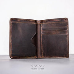 Cool Leather Men Slim Small Wallet Bifold Vintage Small Wallet for Men - imessengerbags