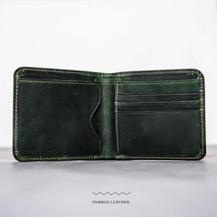 Cool Leather Men Slim Small Wallet Bifold Vintage Small Wallet for Men - imessengerbags