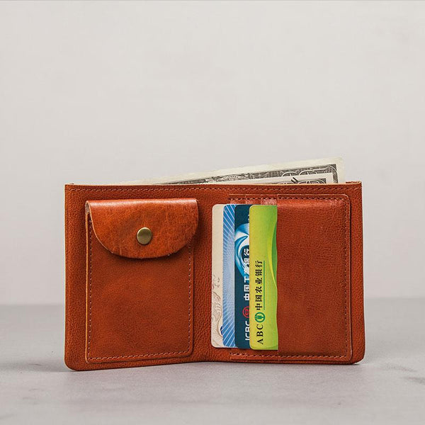 Cool Leather Men Small Wallet Bifold Small Wallet for Men - imessengerbags