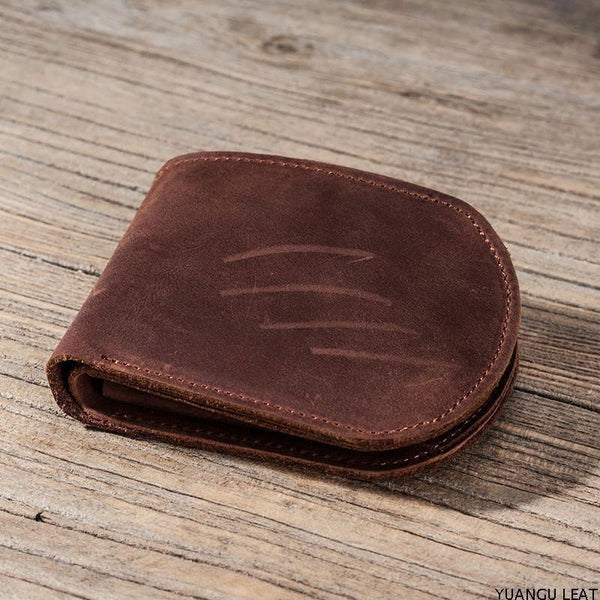 Cool Leather Men Small Wallet Bifold Vintage Wallet for Men - imessengerbags