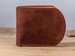 Cool Leather Men Small Wallet Bifold Vintage Wallet for Men - imessengerbags