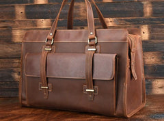 Cool Leather Mens Large Vintage Overnight Bag Weekender Bag Travel Bags For Men