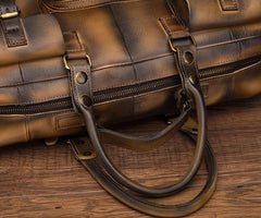 Cool Leather Men Vintage Briefcase 14inch Work Bags Handbag Shoulder Bags For Men - imessengerbags