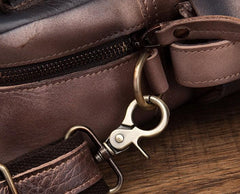 Cool Leather Men Vintage Briefcase 14inch Work Bags Handbag Shoulder Bags For Men - imessengerbags