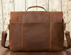 Leather Mens Vintage Large Brown Messenger Bag Laptop Shoulder Bag for Men