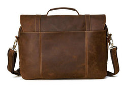 Leather Mens Vintage Large Brown Messenger Bag Laptop Shoulder Bag for Men