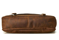 Leather Mens Vintage Large Brown Messenger Bag Laptop Shoulder Bag for Men