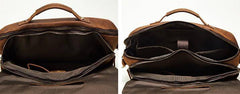 Leather Mens Vintage Large Brown Messenger Bag Laptop Shoulder Bag for Men