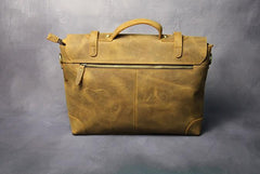 Cool Leather Mens 14inch Laptop Bag Briefcase Work Handbag Business Bag for Men