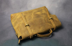 Cool Leather Mens 14inch Laptop Bag Briefcase Work Handbag Business Bag for Men