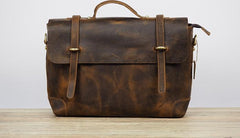 Cool Leather Mens 14inch Laptop Bag Briefcase Work Handbag Business Bag for Men
