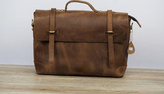 Cool Leather Mens 14inch Laptop Bag Briefcase Work Handbag Business Bag for Men