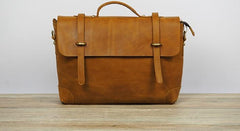 Cool Leather Mens 14inch Laptop Bag Briefcase Work Handbag Business Bag for Men