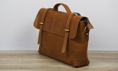 Cool Leather Mens 14inch Laptop Bag Briefcase Work Handbag Business Bag for Men