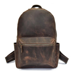 Cool Leather Mens Large Backpack Travel Backpack Vintage School Backpack for Men