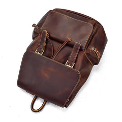 Cool Leather Mens Backpack Vintage Travel Backpack School Backpacks for Men