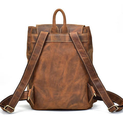 Cool Leather Mens Backpack Vintage Travel Backpack School Backpacks for Men