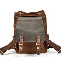 Cool Leather Mens Backpack Vintage Travel Backpack School Backpacks for Men