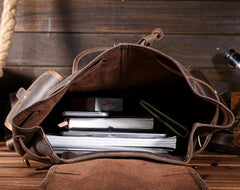 Cool Leather Mens Backpacks Large Vintage School Backpack Travel Backpack Bag for Men
