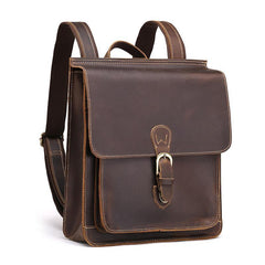 Cool Leather Mens Backpack Vintage Travel Backpack School Backpack for Men