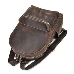 Cool Leather Mens Large Backpack Travel Backpack Vintage School Backpack for Men