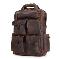 Cool Leather Mens Backpack Large Vintage Large Travel Backpack Bag for Men