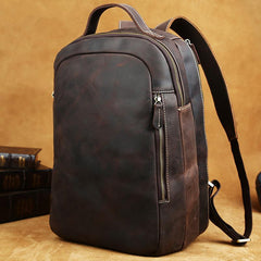 COOL LEATHER MENS LARGE BACKPACK TRAVEL BACKPACKs VINTAGE SCHOOL BACKPACK FOR MEN - imessengerbags