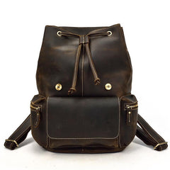 Cool Leather Mens Backpack Vintage Travel Backpack School Backpacks for Men