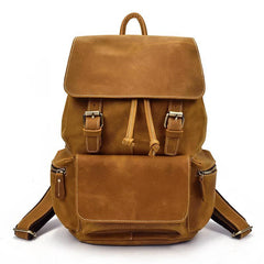 Cool Leather Mens Backpack Vintage Travel Backpack School Backpacks for Men