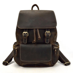 Cool Leather Mens Backpack Vintage Travel Backpack School Backpacks for Men