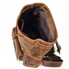 Cool Leather Mens Backpack Vintage Travel Backpack School Backpacks for Men