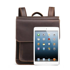 Cool Leather Mens Backpack Vintage Travel Backpack School Backpack for Men