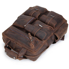 Cool Leather Mens Backpack Large Vintage Large Travel Backpack Bag for Men