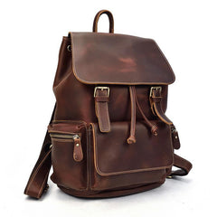 Cool Leather Mens Backpack Vintage Travel Backpack School Backpacks for Men