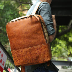 Cool Leather Mens Backpack Travel Backpack Vintage Laptop Backpack for men