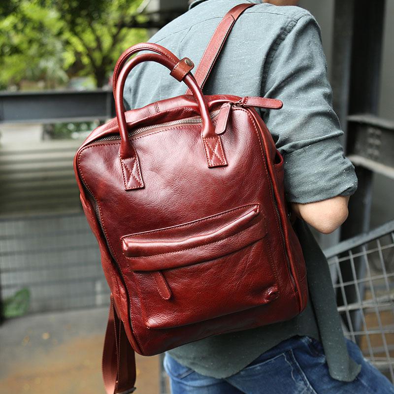 Cool Leather Mens Backpacks Travel Backpack Laptop Backpacks for men