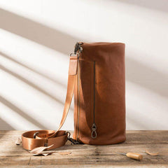 Cool Leather Mens Barrel Shoulder Bags Messenger Bags for Men - imessengerbags