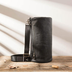 Cool Leather Mens Barrel Shoulder Bags Messenger Bags for Men - imessengerbags