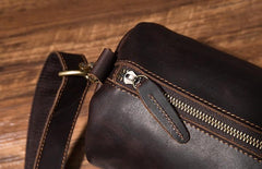 Cool Leather Mens Barrel Side Bag Bucket Shoulder Bag Messenger Bag for Men - imessengerbags