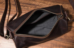 Cool Leather Mens Barrel Side Bag Bucket Shoulder Bag Messenger Bag for Men - imessengerbags