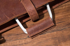Cool Leather Mens Briefcase 13inch Laptop Bag Work Handbag Business Bags for Men