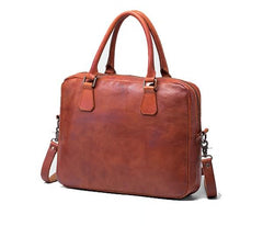 Cool Leather Mens Briefcase 14inch Laptop Bags Work Handbag Business Bag for Men