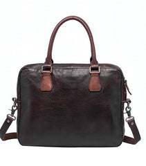 Cool Leather Mens Briefcase 14inch Laptop Bags Work Handbag Business Bag for Men